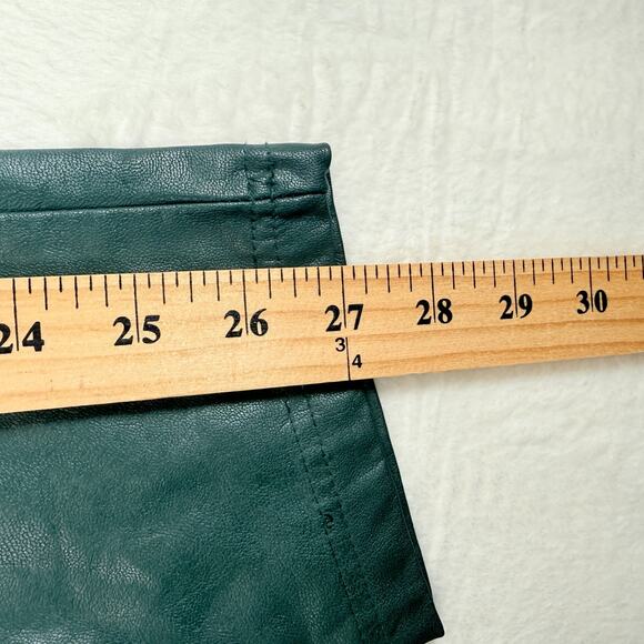 Boston Proper Womens Pants Green Large High Rise Ankle Faux Leather Edgy Glam - Picture 6 of 7